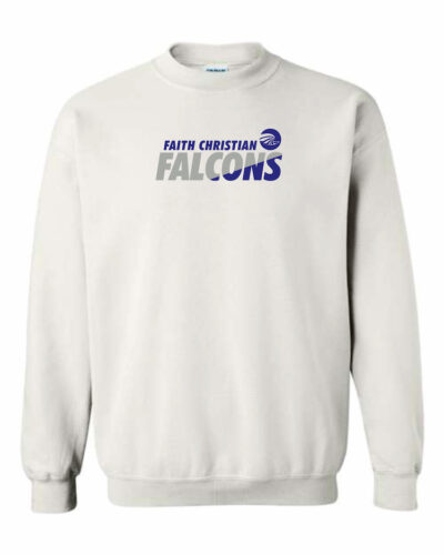 Faith Christian Gildan Split Logo White Crewneck