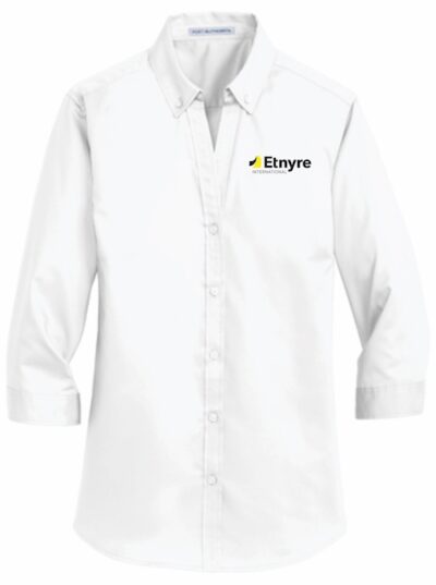Etnyre International 3/4 Sleeve Twill Button Up