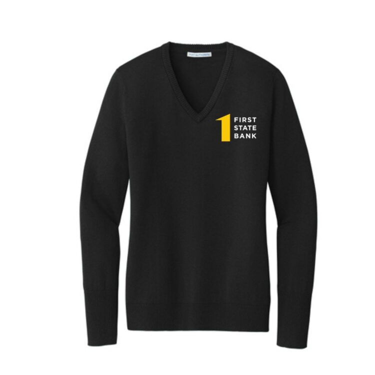 First State Bank Women's Easy Care V-Neck Sweater - Image 2