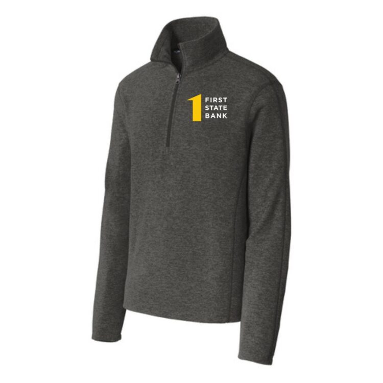 First State Bank Heather Microfleece 1/2 Zip Pullover