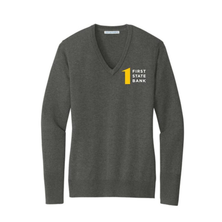 First State Bank Women's Easy Care V-Neck Sweater - Image 3