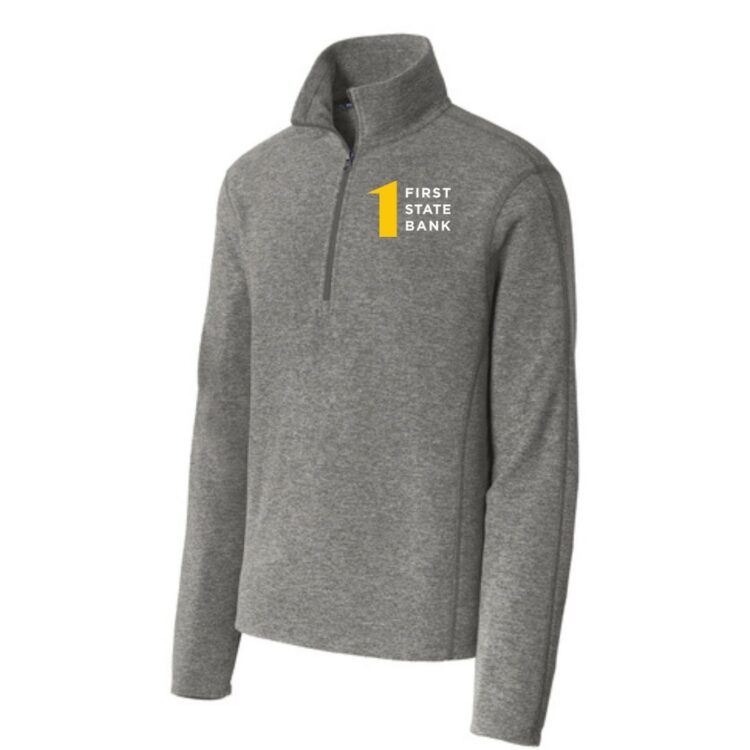 First State Bank Heather Microfleece 1/2 Zip Pullover - Image 3