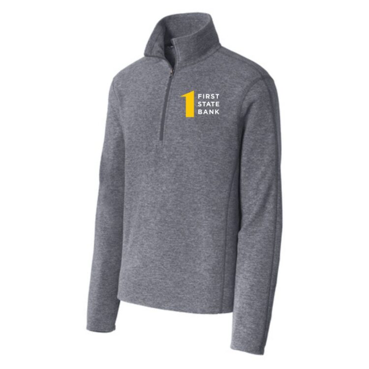 First State Bank Heather Microfleece 1/2 Zip Pullover - Image 2