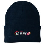Ag View White Print Port & Company Knit Cap