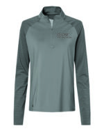 OSF Adidas Women's A521 Grey quarter-zip pullover