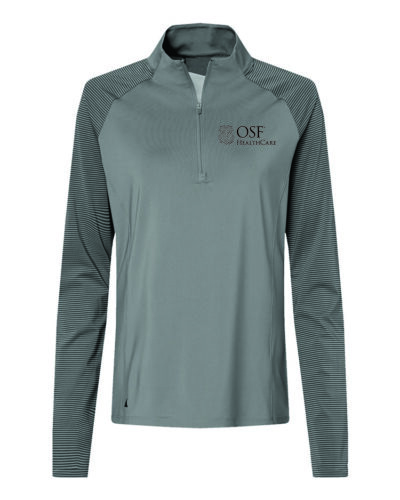 OSF Adidas Women's A521 Grey quarter-zip pullover